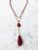Double Diana Denmark Necklace in Ruby with Ruby Drop - Red