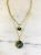 Double Jill Necklace with Gold Labradorite Chain and Labradorite Pendant - Gold