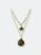 Double Jill Necklace with Gold Labradorite Chain and Labradorite Pendant