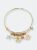 Gold Starfish and Sand Dollar Charm Wire Bangle Bracelet