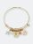 Gold Starfish and Sand Dollar Charm Wire Bangle Bracelet - Gold