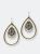 Gold with Gold Accent Metal Teardrop Earring - Gold
