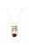 Jessica Gold Coin Necklace in Ruby and Pyrite - Red
