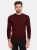 Mode Merino Wool Crewneck Sweater - Maroon Red