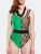 Leopard and Green Color Block Swimsuit - Leopard and Green