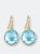 Blue Topaz Lollipop Earrings - Blue