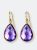 Purple Amethyst Pear Shape Earrings - White Gold
