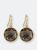 Smokey Topaz Lollipop Earrings - White Gold