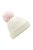Beechfield Unisex Shimmer Pom Pom Beanie (Off White/Pastel Pink) - Off White/Pastel Pink