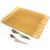Bamboo 3Pc Rectangle Two-Toned Cutting Board and Aaron Probyn Cheese Knives