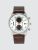 Andreas Leather Band Watch - Silver/Dark Brown