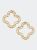 Coral Greek Keys Clover Stud Earrings - Worn Gold