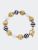 Emory Nautical Ceramic Ball Bead T-Bar Bracelet - Navy/White