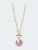 Laurel Chinoiserie T-Bar Necklace - Pink & White - Pink/White