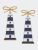 Luna Enamel Lighthouse Earrings in Navy & White - Navy/White
