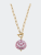 Meredith Chinoiserie T-Bar Necklace - Pink & White