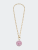 Ophelia Pink Chinoiserie Pendant T-Bar Necklace - Pink/White