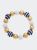 Ruby Nautical Ceramic Ball Bead Stretch Bracelet - Navy/White