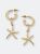 Starfish Drop Hoop Earrings - Worn Gold