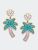 Stuck On You Palm Tree Patch Earrings - Green/Pink