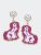 Stuck On You Staffordshire Dog Patch Earrings - Pink
