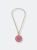 Tara Greek Keys Resin Pendant Necklace - Fuchsia