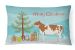 12 in x 16 in  Outdoor Throw Pillow Ayrshire Cow Christmas Canvas Fabric Decorative Pillow