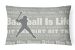 12 in x 16 in  Outdoor Throw Pillow Baseball is Life Canvas Fabric Decorative Pillow