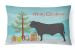 12 in x 16 in  Outdoor Throw Pillow Black Angus Cow Christmas Canvas Fabric Decorative Pillow