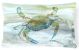 12 in x 16 in  Outdoor Throw Pillow Blue Crab #2 Watercolor Canvas Fabric Decorative Pillow