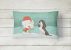 12 in x 16 in  Outdoor Throw Pillow Brown English Springer Spaniel Snowman Christmas Canvas Fabric Decorative Pillow