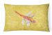 12 in x 16 in  Outdoor Throw Pillow Dragonfly on Yellow Canvas Fabric Decorative Pillow