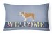 12 in x 16 in  Outdoor Throw Pillow English Bulldog Welcome Canvas Fabric Decorative Pillow