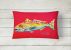 12 in x 16 in  Outdoor Throw Pillow Fish - Red Fish Alphonzo Canvas Fabric Decorative Pillow