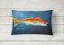 12 in x 16 in  Outdoor Throw Pillow Fish - Red Fish Red for Jarett Canvas Fabric Decorative Pillow