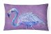 12 in x 16 in  Outdoor Throw Pillow Flamingo on Purple Canvas Fabric Decorative Pillow