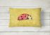 12 in x 16 in  Outdoor Throw Pillow Lady Bug on Yellow Canvas Fabric Decorative Pillow