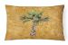 12 in x 16 in  Outdoor Throw Pillow Palm Tree on Gold Canvas Fabric Decorative Pillow