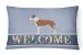 12 in x 16 in  Outdoor Throw Pillow Pit Bull Terrier Welcome Canvas Fabric Decorative Pillow