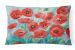 12 in x 16 in  Outdoor Throw Pillow Poppies Canvas Fabric Decorative Pillow