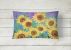 12 in x 16 in  Outdoor Throw Pillow Sunflowers and Purple Canvas Fabric Decorative Pillow