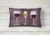 12 in x 16 in  Outdoor Throw Pillow Three Glasses of Wine Purple Canvas Fabric Decorative Pillow