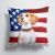 14 in x 14 in Outdoor Throw PillowBeagle Patriotic Fabric Decorative Pillow