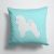 14 in x 14 in Outdoor Throw PillowBichon Frise Checkerboard Blue Fabric Decorative Pillow