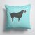 14 in x 14 in Outdoor Throw PillowBlack Bengal Goat Blue Check Fabric Decorative Pillow