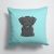 14 in x 14 in Outdoor Throw PillowCheckerboard Blue Black Labrador Fabric Decorative Pillow
