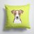 14 in x 14 in Outdoor Throw PillowCheckerboard Lime Green Jack Russell Terrier Fabric Decorative Pillow