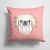 14 in x 14 in Outdoor Throw PillowCheckerboard Pink Pekingese Fabric Decorative Pillow