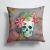 14 in x 14 in Outdoor Throw PillowDay of the Dead Skull Flowers Fabric Decorative Pillow - Brown