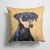 14 in x 14 in Outdoor Throw PillowDoberman Wipe your Paws Fabric Decorative Pillow